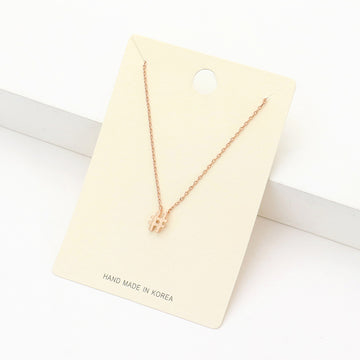 Madeline Love Rose Gold Textured matte metal hashtag pendant necklace - Necklaces