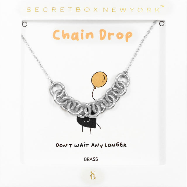 Madeline Love Worn Silver SECRET BOX_Brass Metal Chain Link Pendant Necklace - Necklaces