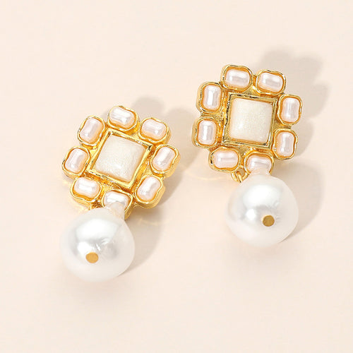 Pearl Cluster Drop Dangle Earrings - GDCRM