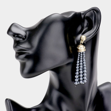 Madeline Love Gray Pearl Tassel Earrings