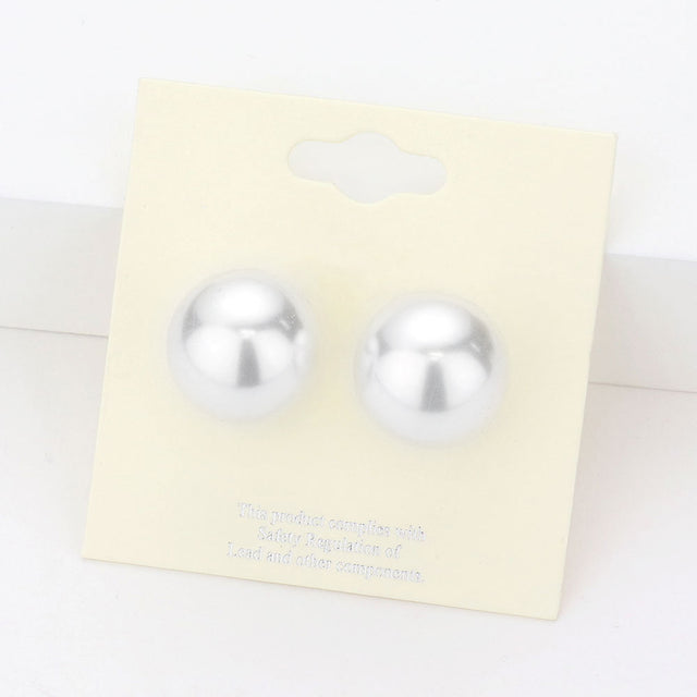 Madeline Love White 16mm Pearl stud earrings
