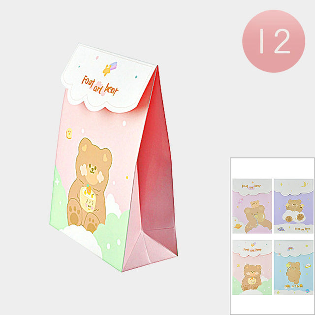 Madeline Love Assorted 12PCS - Bear Character Print Folding Gift Bags - Jewelry