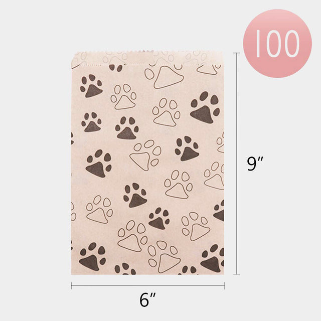 Madeline Love Brown 100PCS - Paw Patterned Gift Paper Bag Set - Jewelry