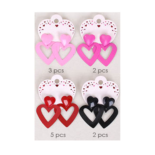 12Pairs - Heart Dangle Earrings