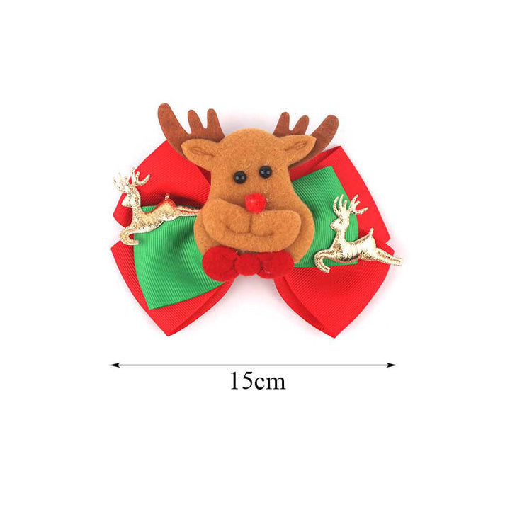 Assorted 12PCS - Christmas Charm Accent Holiday Bow Hair Clips