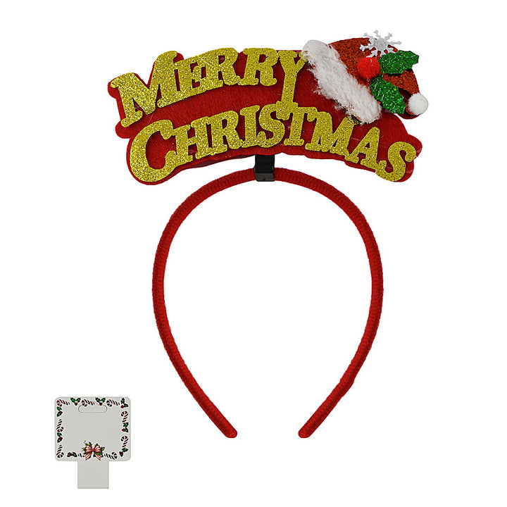 Assorted 12PCS - Festive Holiday Lettering Message Headbands