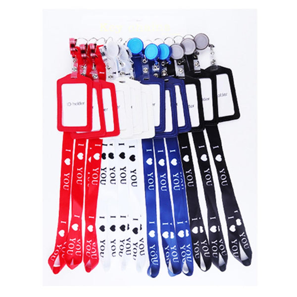 12PCS - I LOVE YOU Keychain ID Holders