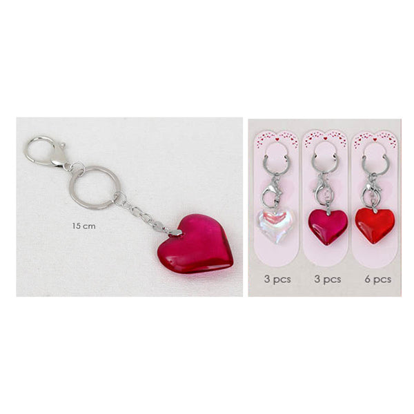 12PCS - Heart Keychains Set