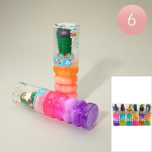 6PCS - Glitter Slime Crystal Mud Toys - Assorted