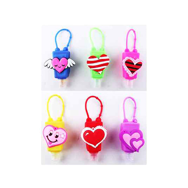 12PCS - Hand Sanitizer with Heart Silicone Holders