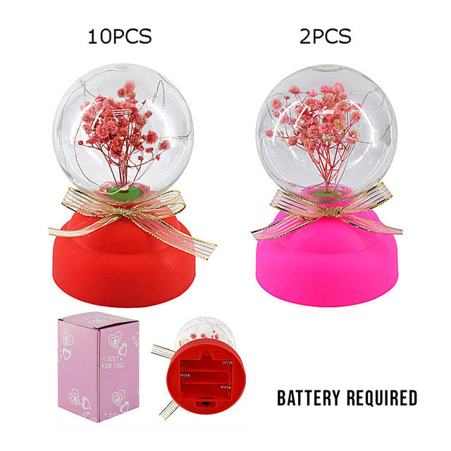 12PCS - Valentines Flower Decorative Light Lamp - Assorted