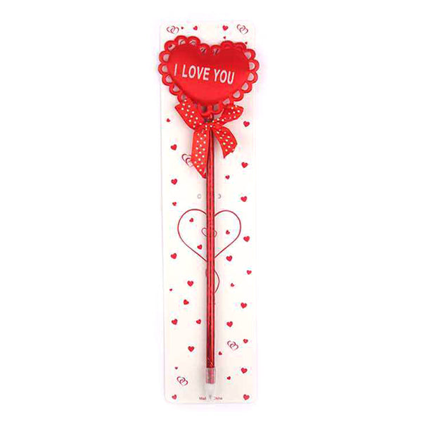 12PCS - I LOVE YOU Message Heart Plush Doll Bow Tip Ball Pens