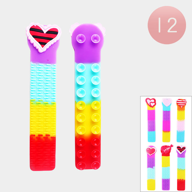 Madeline Love Assorted 12PCS - Heart Squidopop It Sucker Fidget Kids Toys