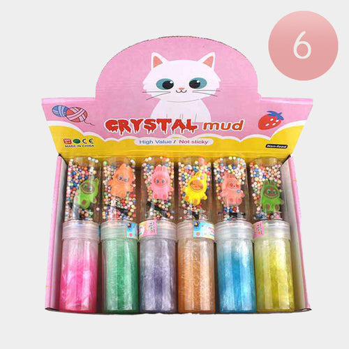 6PCS - Monster Bunny Slime Tube Assorted Crystal Mud Toy - Assorted