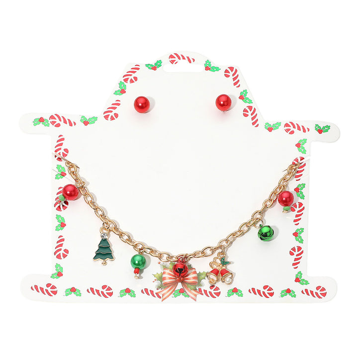 Assorted 12PCS - Festive Christmas Charm Station Necklace Set