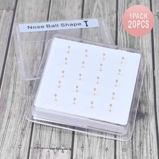 Madeline Love Silver 20PCS - 1mm Metal Ball Nose Pins - Body Jewelry