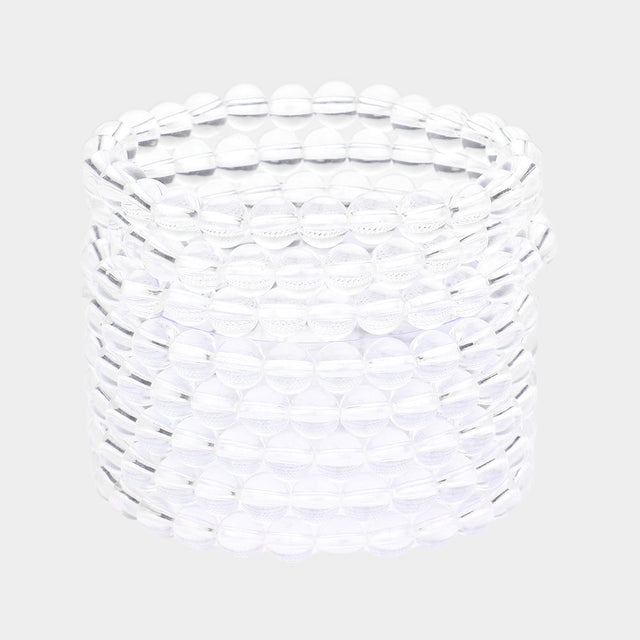 Madeline Love Lucite 8PCS - Clear Lucite stack stretch bracelets