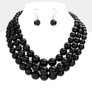 Madeline Love Black Pearl Layered Chunky Necklace - Necklaces