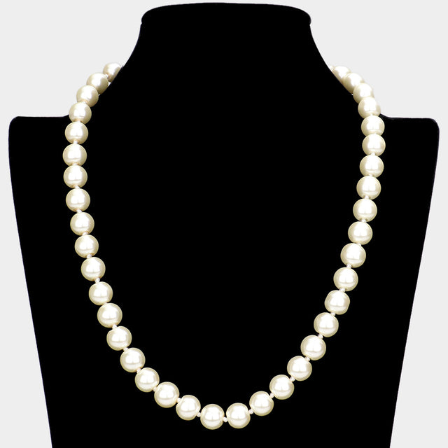 Madeline Love Cream Glass Pearl Necklace - Necklaces