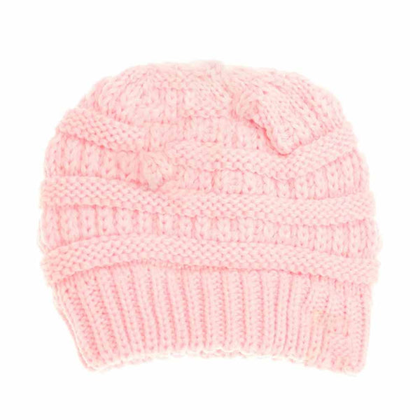 Pale-Pink- Kids Solid CC Beanie combines functional design with comfort, featuring a soft, breathable fabric that ensures warmth without causing overheating. It's a snug fit that provides secure coverage for active children, while the solid color and simple style offer versatile wearability for everyday use or outdoor adventures. This beanie is engineered to keep kids comfortable and protected during cooler weather. 