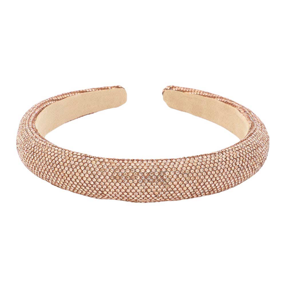 Peach Bling Padded Headband, Indulge in luxury with our special headband. Featuring a beautiful and glamorous design, this headband is adorned with dazzling bling for a touch of elegance. The padded construction ensures comfort during wear, perfect for adding a touch of sophistication to any outfit.