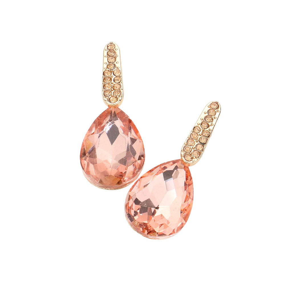 Peach Teardrop Stone Evening Earrings, Experience elegance and sophistication with our Evening Earrings. Made with expertly crafted teardrop stones, these earrings add a touch of glamour to any evening outfit. Perfect for special occasions or formal events, these earrings are a must-have for any fashion-forward individual.