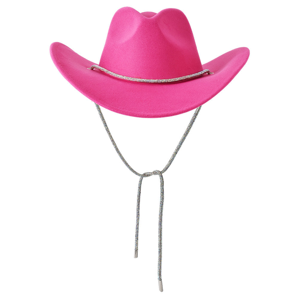 Pink Bling Band Strap Cowboy Fedora Panama Hat, is the perfect combination of style and sophisticated design. The luxurious hat features a sleek bling band strap, making it an ideal choice for any occasion. Perfect gift idea for fashion forwarded, traveler friends, and family members
