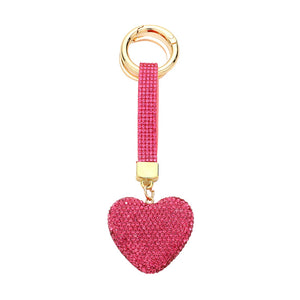 Pink Bling Heart Keychain, is beautifully designed with a heart-themed stone design that will make a glowing touch on one's heart whom you care about & love. Crafted with durable materials, this accessory shines and sparkles. It's an excellent gift for your loved ones to make their moment special.