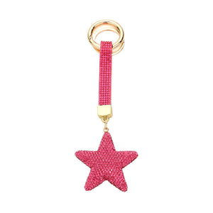 Pink Bling Star Keychain, is beautifully designed with a Star-themed stone design that will make a glowing touch on one's Star whom you care about & love. Crafted with durable materials, this accessory shines and sparkles. It's an excellent gift for your loved ones to make their moment special.