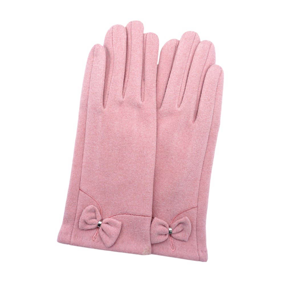 Pink-Bow Pointed Faux Suede Smart Touch Gloves not only add an elegant touch to your outfit with their bow pointed design, but also offer practicality with their smart touch technology, allowing you to use your touch screen devices without taking them off. Stay stylish and connected with these gloves.
