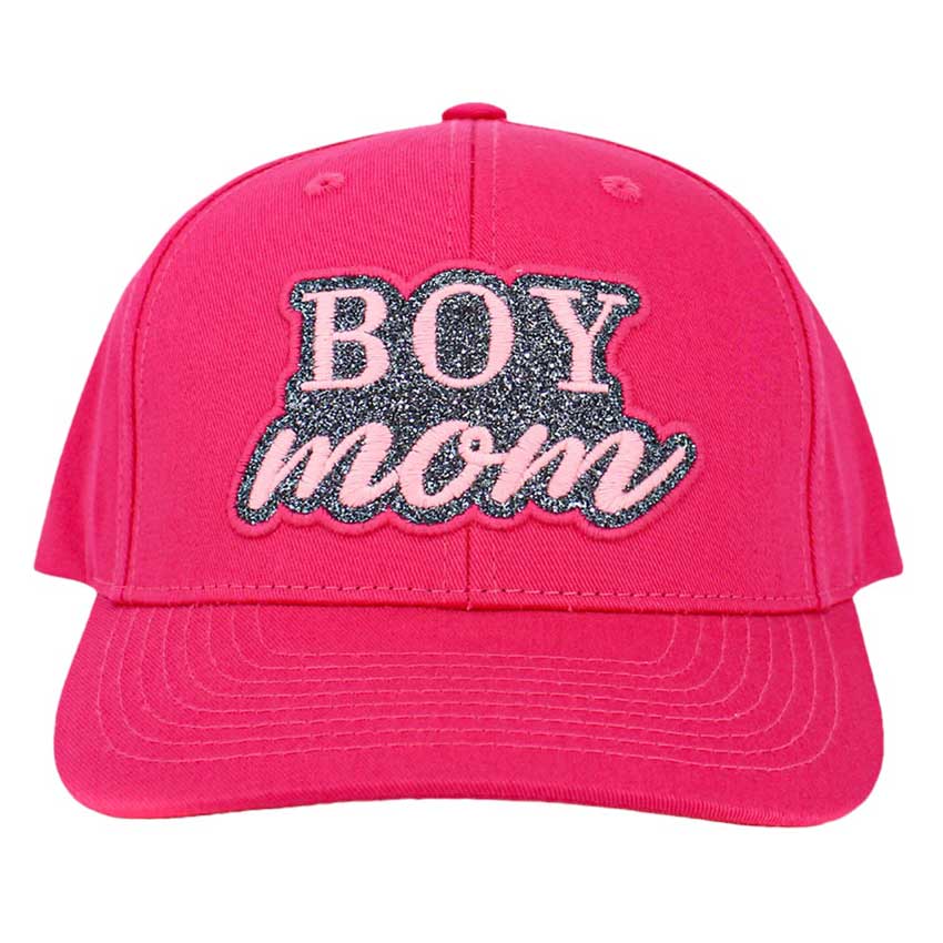Pink Boy Mom Message Baseball Cap, is made with comfortable cotton fabric and features an adjustable snap closure for a perfect fit. The embroidered message is sure to make any mom feel proud. Show your support for your little guy with this! Make a lovely gift to your newly mothered friends and family members.