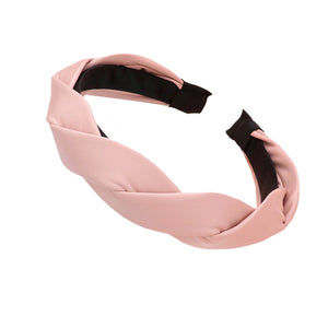 Pink Braided Solid Faux Leather Headband, creates a natural & beautiful look while perfectly matching your color with the easy-to-use braided solid headband. Push your hair back and spice up any plain outfit with this headband!