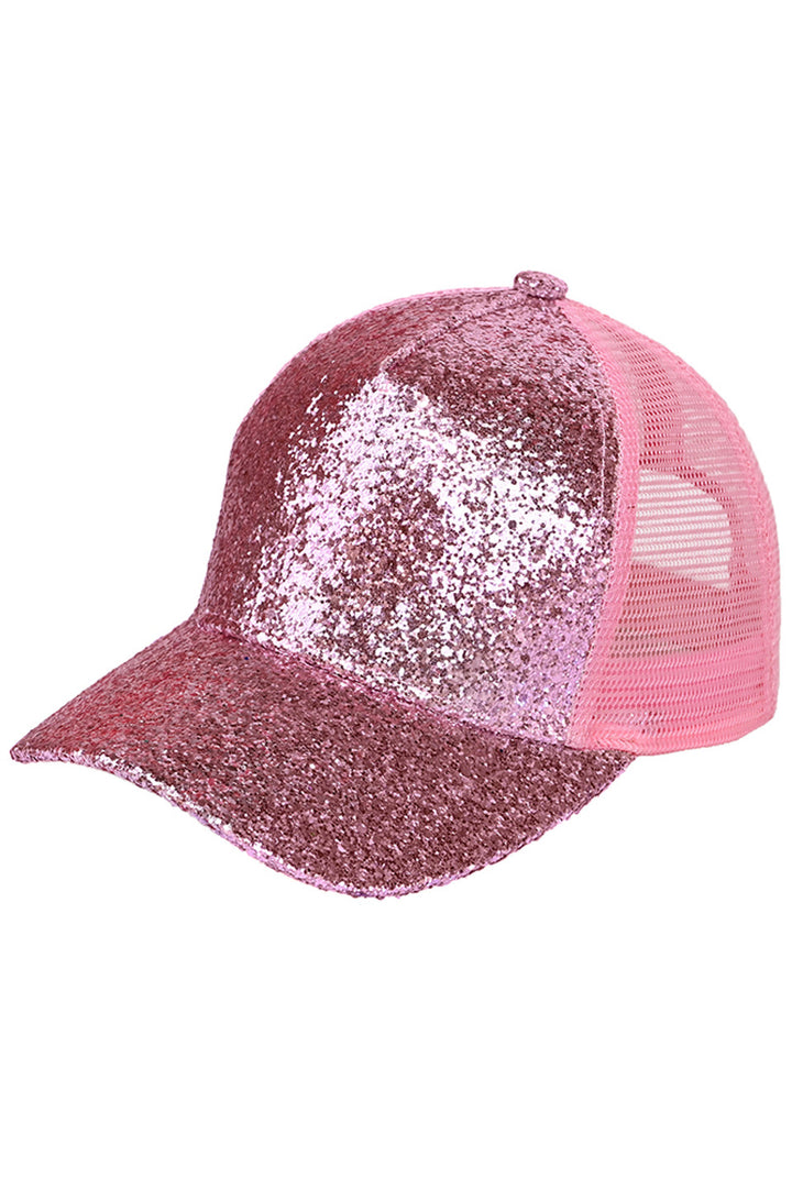 Pink The C.C Glitter Trucker Cap is a stylish and functional accessory for any outdoor enthusiast. With its glitter design and breathable mesh panels, it offers both fashion and comfort. Made from high-quality materials, it is durable and perfect for everyday wear. Show off your sparkle and protect yourself from the sun with this must-have cap