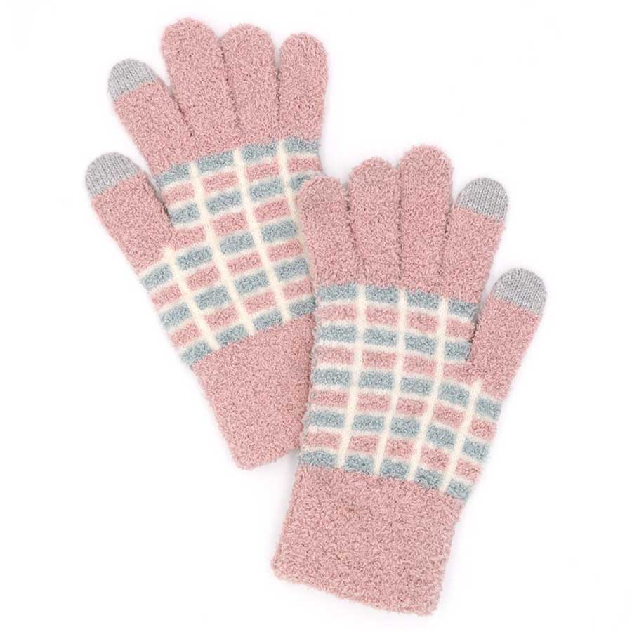 Pink-Cozy Colorblocked Smart Touch Gloves, Made with soft and durable materials, these gloves also have smart touch technology that allows you to use your touchscreen devices without having to take them off. Perfect for cold weather and busy lifestyles. Ideal for gifting, sharing, or stocking up.