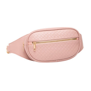 Pink Indulge in the luxurious feel of our Faux Braided Leather Mini Sling Bag. Crafted with precision from high-quality faux leather, this bag offers a stylish and durable option for carrying your essentials. The braided design adds a touch of elegance, making it the perfect accessory for any outfit.