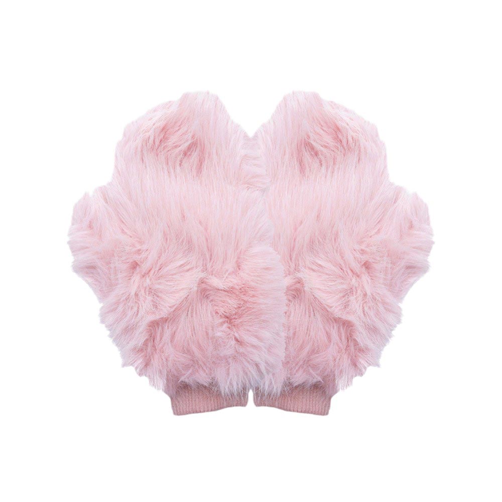 Pink-Faux Fur Mitten Gloves, Perfect winter accessory for keeping your hands warm and stylish. Made with high-quality faux fur, these gloves provide exceptional warmth and comfort. With a versatile design that combines the benefits of both mittens and gloves, these  Gloves are essential for any cold weather wardrobe