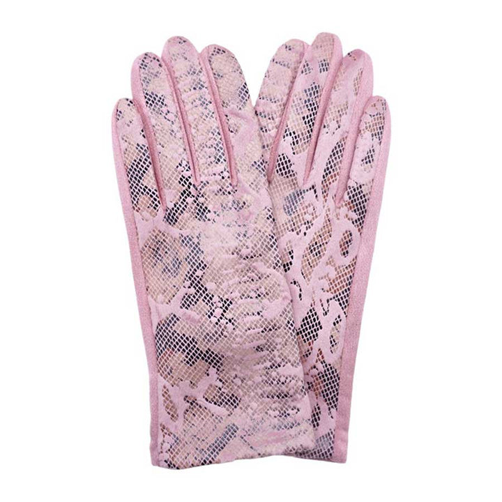 Pink-Faux Leather Snake Skin Pattern Smart Touch Gloves, Made from high-quality faux leather, these gloves feature a stylish snake skin pattern and smart touch capability, allowing you to use your touchscreen devices without removing them. Upgrade your daily routine with these must-have gloves.
