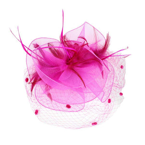 Pink Feather Mesh Flower Fascinator Headband, will take your outfit to the next level. Crafted with intricate mesh flowers, this accessory is perfect for adding a touch of elegance to your look. The feather detailing provides a unique texture, making it a piece of statement. Perfect for any occasion or as an exquisite gift.