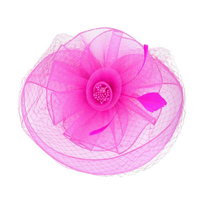 Pink Feather Mesh Flower Fascinator Headband, with its luxurious yet lightweight composition. Crafted with high-quality materials, the headband features a feather mesh flower, making it the perfect accessory for any outfit. The headband adds a touch of sophistication. Perfect gift choice for loved ones on any day.