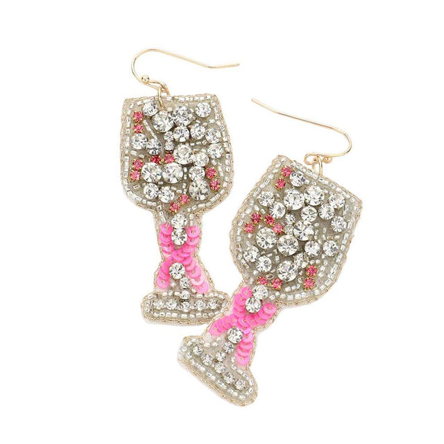 These special Sequin Pink Ribbon Pointed Stone Wine Earrings. They‚Äö√Ñ√¥re perfect for breast cancer survivors or warriors, adding a bit of sparkle and flair while also showing support for a great cause. Support cancer survivors and fighters everywhere with this fashionable accessory, gift them some hope.