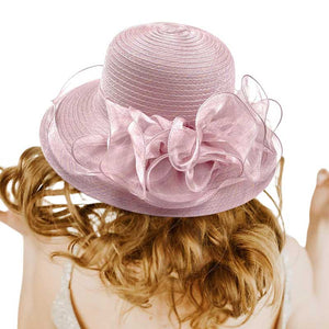Pink Flower Organza Dressy Hat, is an elegant and high-fashion accessory for your modern couture. Unique and elegant hats, family, friends, and guests are guaranteed to be astonished by this flower-dressy hat. This hat will be perfect for Tea Parties, Concerts, Evening Wear, Ascot, Races, Photo Shoots, etc.