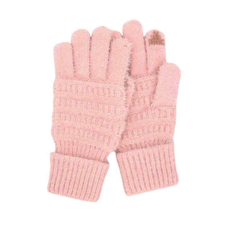 Pink-Upgrade your winter wardrobe with our Fuzzy Cable Knit Smart Touch Gloves. Not only are they stylish and cozy, but they also feature smart touch technology, allowing you to easily use your phone or other touch screen devices without removing your gloves. Stay warm and connected this season! Ideal for gift. 