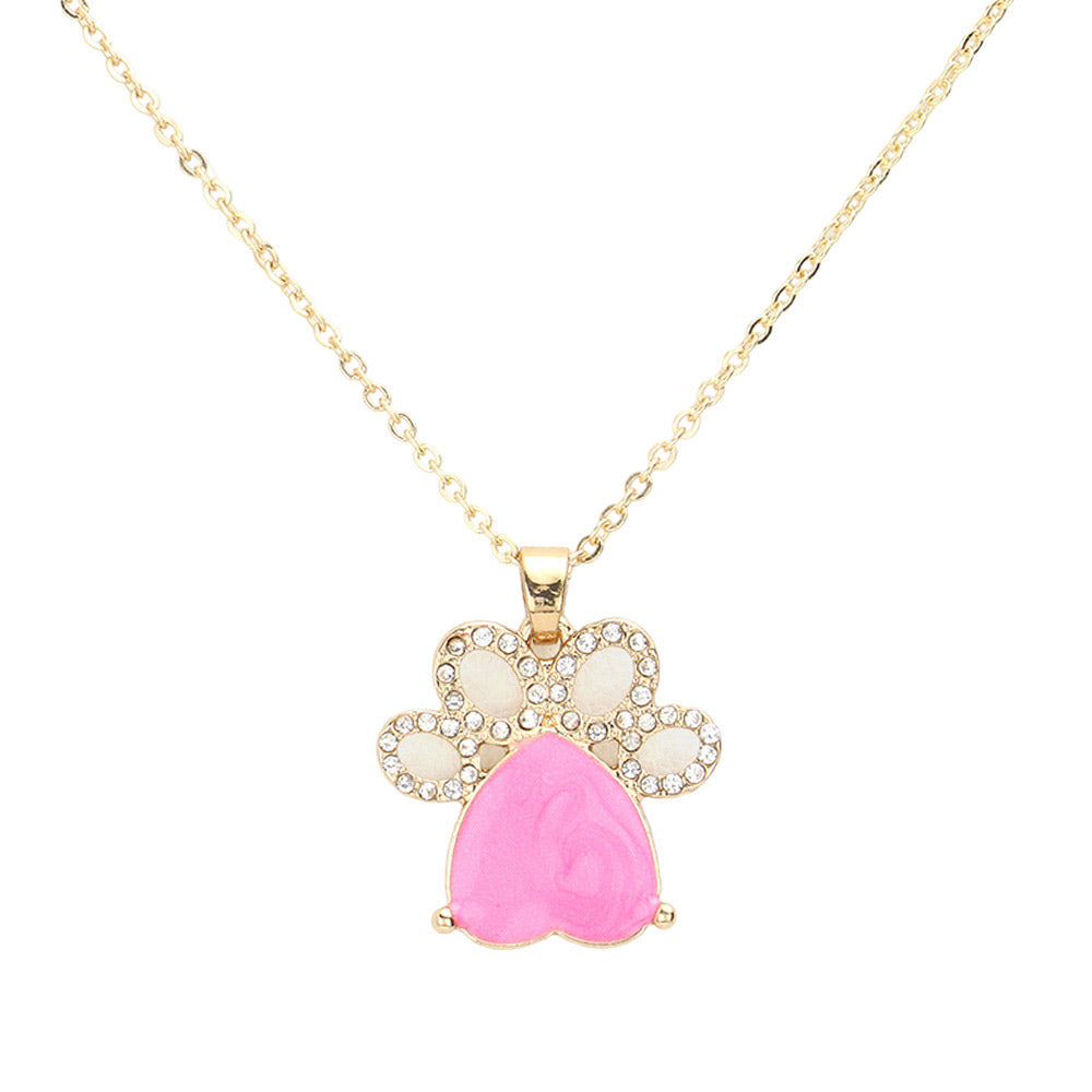 Pink Show your love for animals with this stylish Glittered Heart Pointed Paw Pendant Necklace. Crafted from quality materials, the pendant features a glittered heart and pointed paw, for an eye-catching look. Wear it solo or as part of a layered look for a stunning statement. Ideal gift item for the animal lovers.