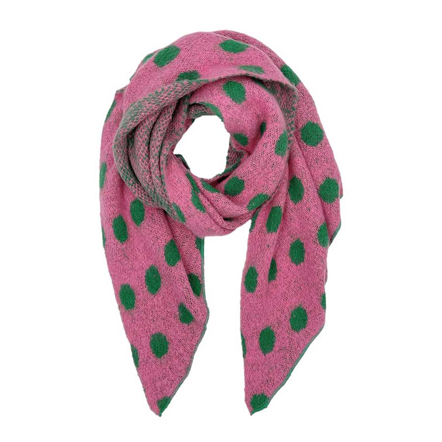Pink Green Polka Dot Patterned Scarf, is the perfect way to make a fashion statement. Crafted from premium quality fabrics, the scarf features a combination of bold colors that will make any outfit look chic and stylish. An excellent gift for your friends, family members, and acquaintances this winter.