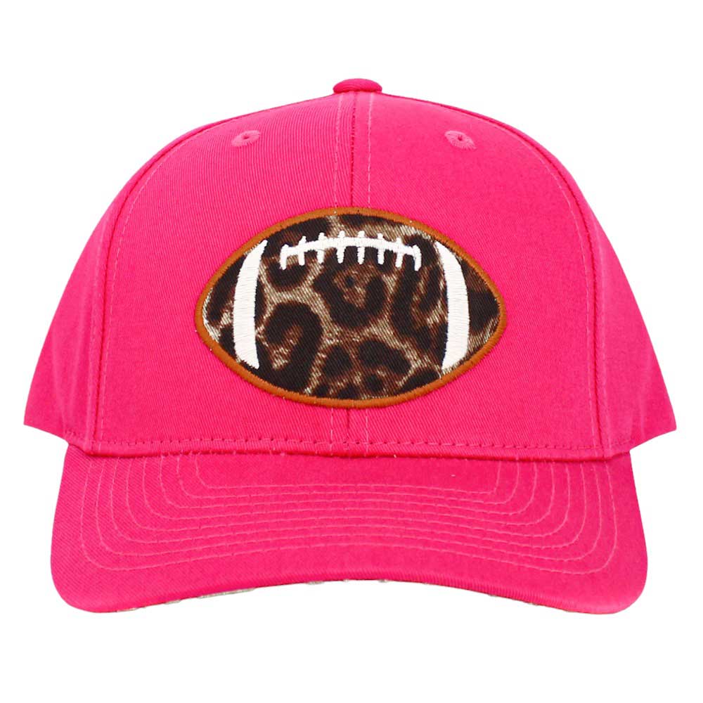 Pink Leopard Football Ball Front Baseball Cap is perfect for your game-day look. Featuring a leopard print football ball design on the front, this adjustable cap is designed for comfort and breathability. With an adjustable snap closure, you’ll get a secure fit every time. Perfect gift idea for sports enthusiast friends.