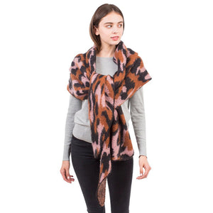 Pink Leopard Fuzzy Heavy Scarf, is made from superior insulation and wool-blend fabric. It features a leopard pattern and provides extra warmth and comfort while keeping your style unique. With its heavy construction, it is sure to keep you cozy and warm in any weather. Perfect winter gift for friends and family members.