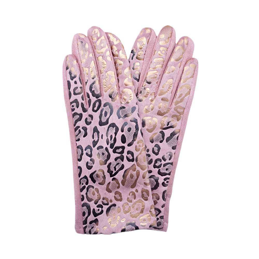 Pink-Leopard Pattern Smart Touch Gloves - the perfect combination of fashion and functionality. Keep your hands warm while using your touchscreen devices, thanks to the smart touch technology. With a stylish leopard pattern, these gloves are a must-have for any fashion-forward individual.
