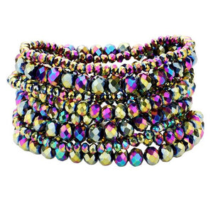Pink Multi 9PCS Faceted Bead Stretch Bracelets, is a timeless treasure, coordinate this 9 pieces Beaded  bracelet with any ensemble from business casual to everyday wear. Beautiful faceted Beads which are a perfect way to add pop of color and accent your style. Adds a touch of nature-inspired beauty to your look.