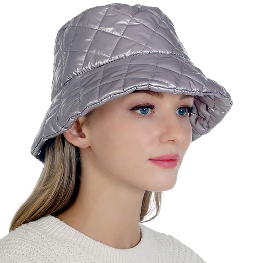 Pink Quilted Puffer Solid Bucket Hat, Keep warm and comfortable in style with this hat. Crafted from a quilted material, this hat provides superior insulation and protection for your head and keeps you comfortable in the winter. Awesome winter gift for your family and friends.