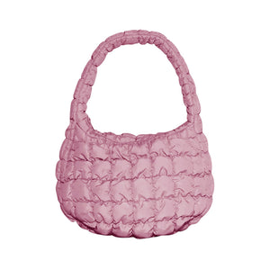 Pink Quilted Puffer Tote Shoulder Bag, Stay warm and stylish with this bag. Made of durable material, it is insulated to keep you cozy in the coldest conditions. The shoulder straps make it comfortable and convenient to carry, so you can bring everything you need with ease. Perfect for gifting on every occasion.